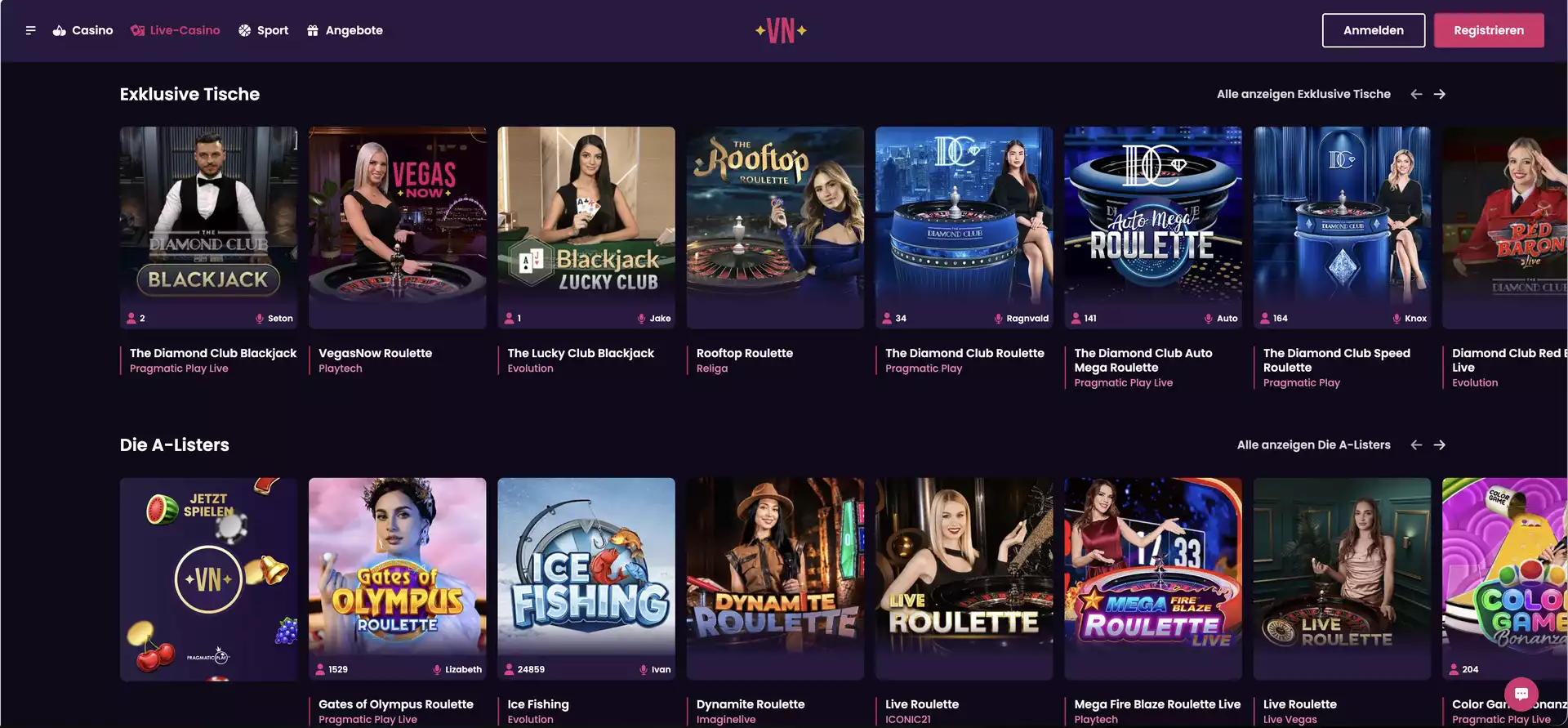 Vegas Now live casino