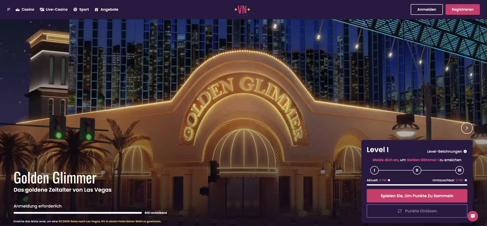 Vegas Now treueprogramm golden glimmer